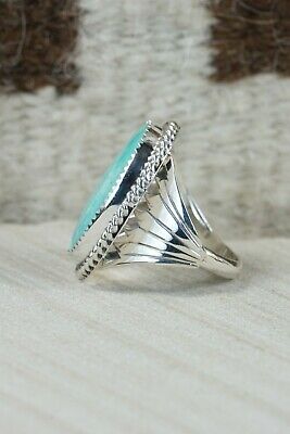 Navajo Turquoise and Sterling Silver Ring - Bobby Platero - 9.5