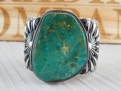 Navajo Turquoise & Sterling Silver Bracelet - Derrick Gordon - High Lonesome Trading