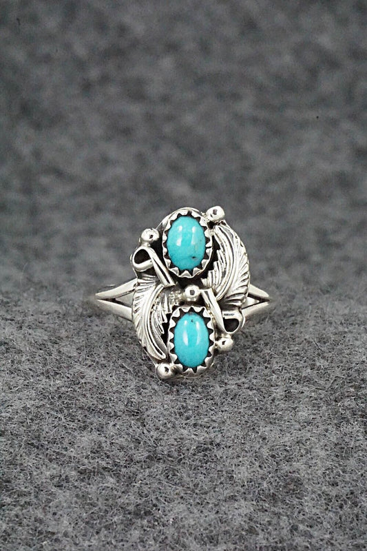 Turquoise & Sterling Silver Ring - William Begay - Size 7.25