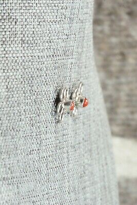 Coral and Sterling Silver Earrings - Carol Bowannie