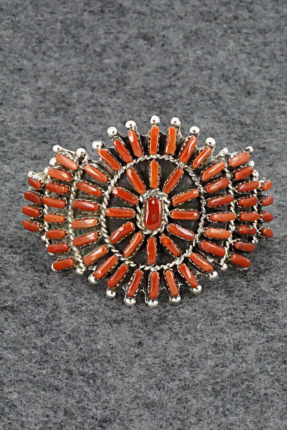 Coral & Sterling Silver Bracelet - Vangie Tsabetsaye