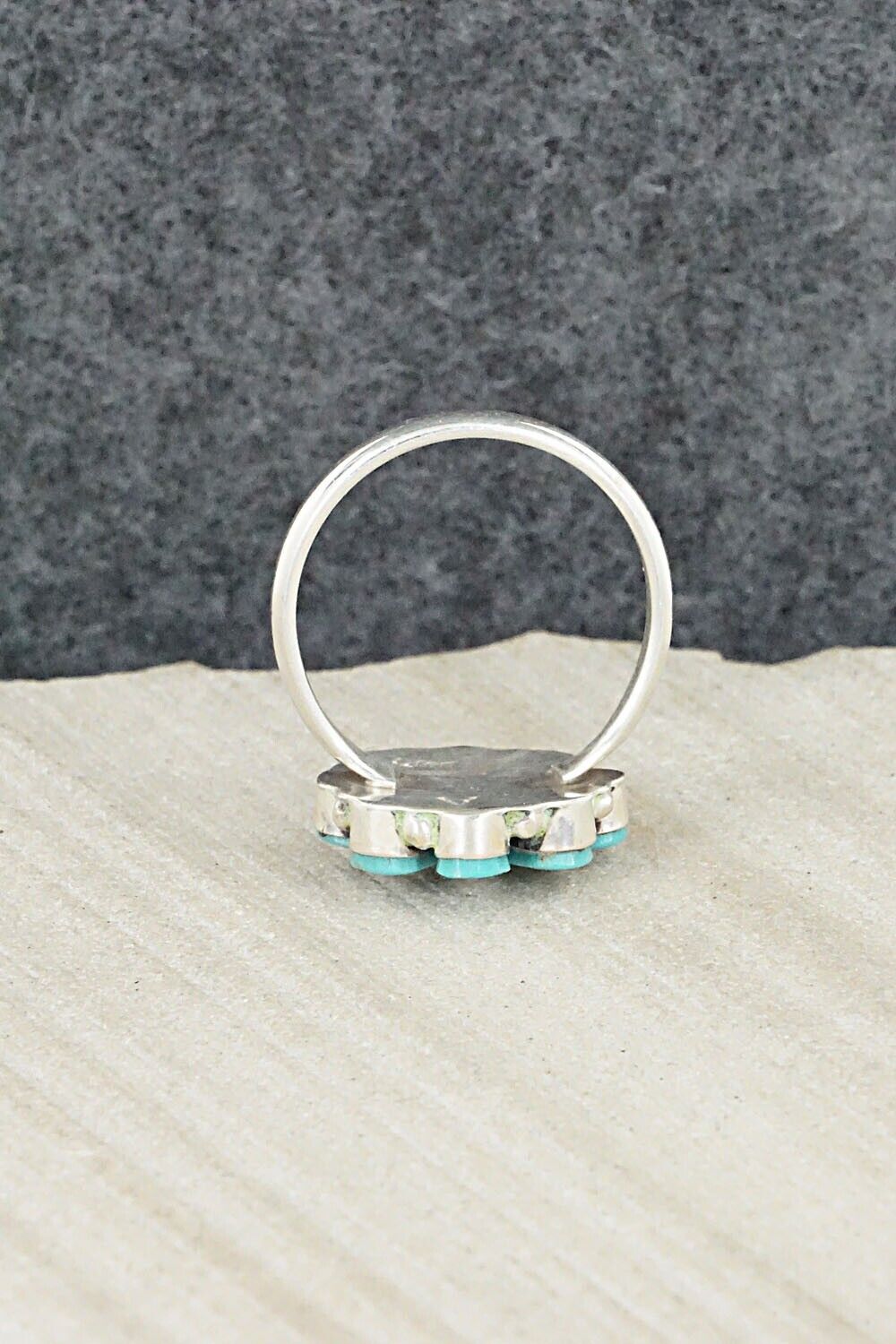 Turquoise & Sterling Silver Ring - Arlo Kanteena - Size 8.25