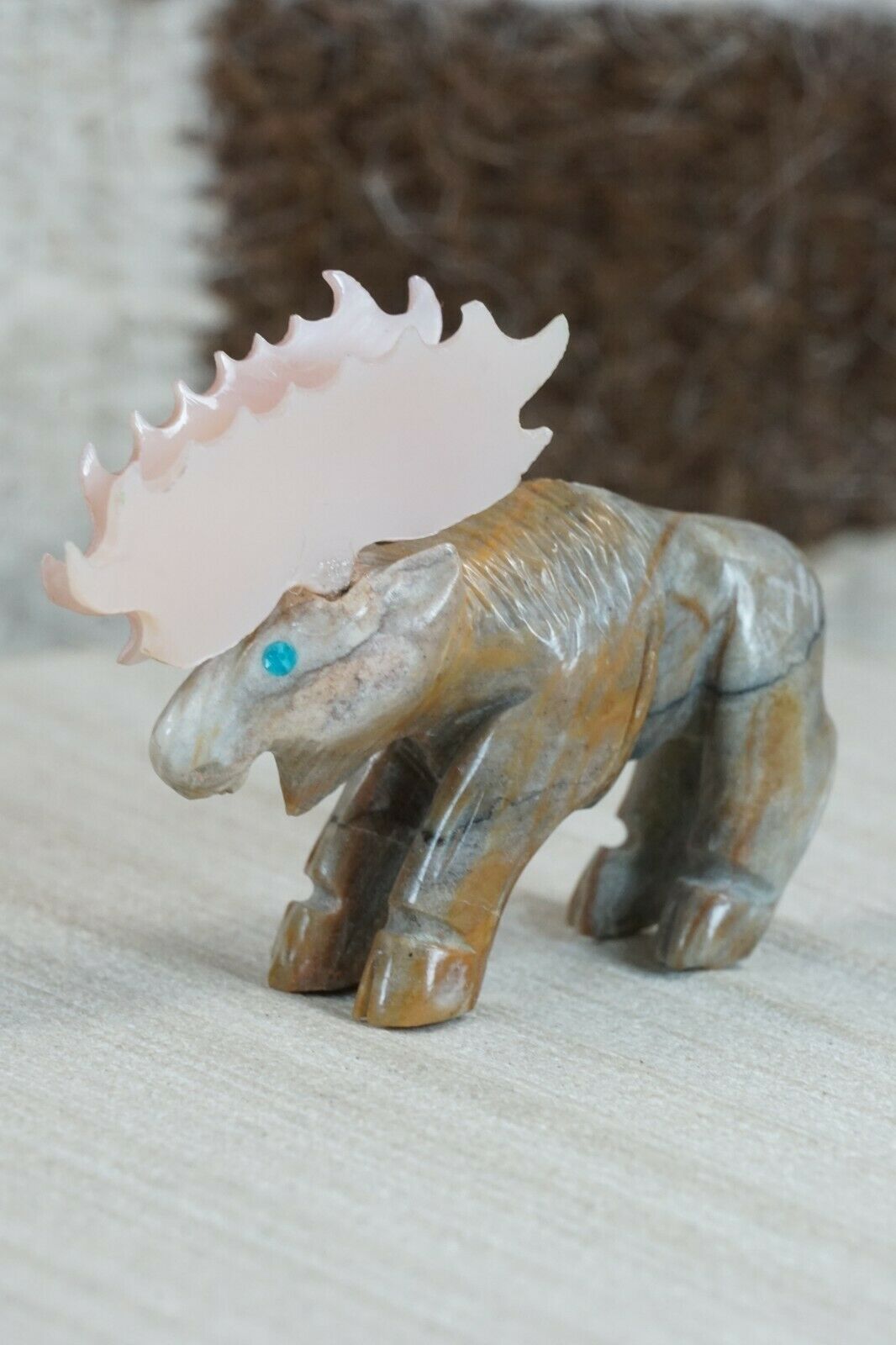 Moose Zuni Fetish Carving - Jonas Hastito