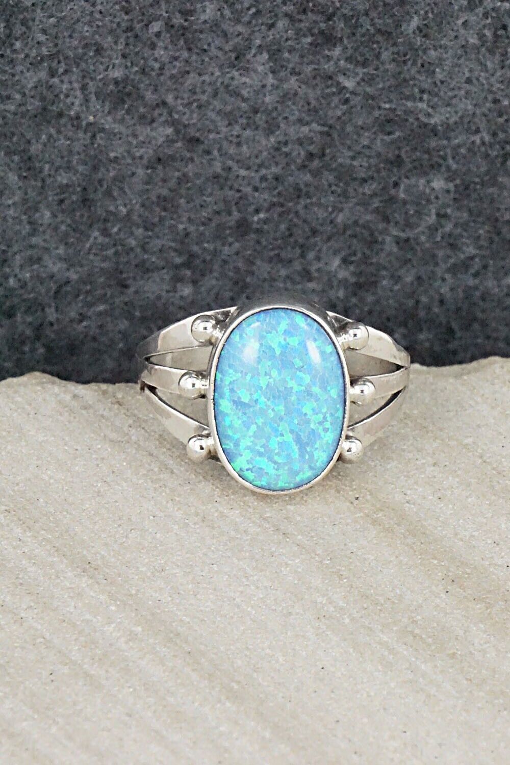 Opalite & Sterling Silver Ring - Tom Dinetso - Size 8