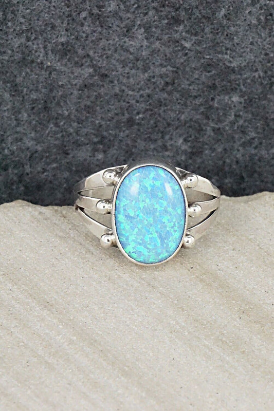 Opalite & Sterling Silver Ring - Tom Dinetso - Size 8