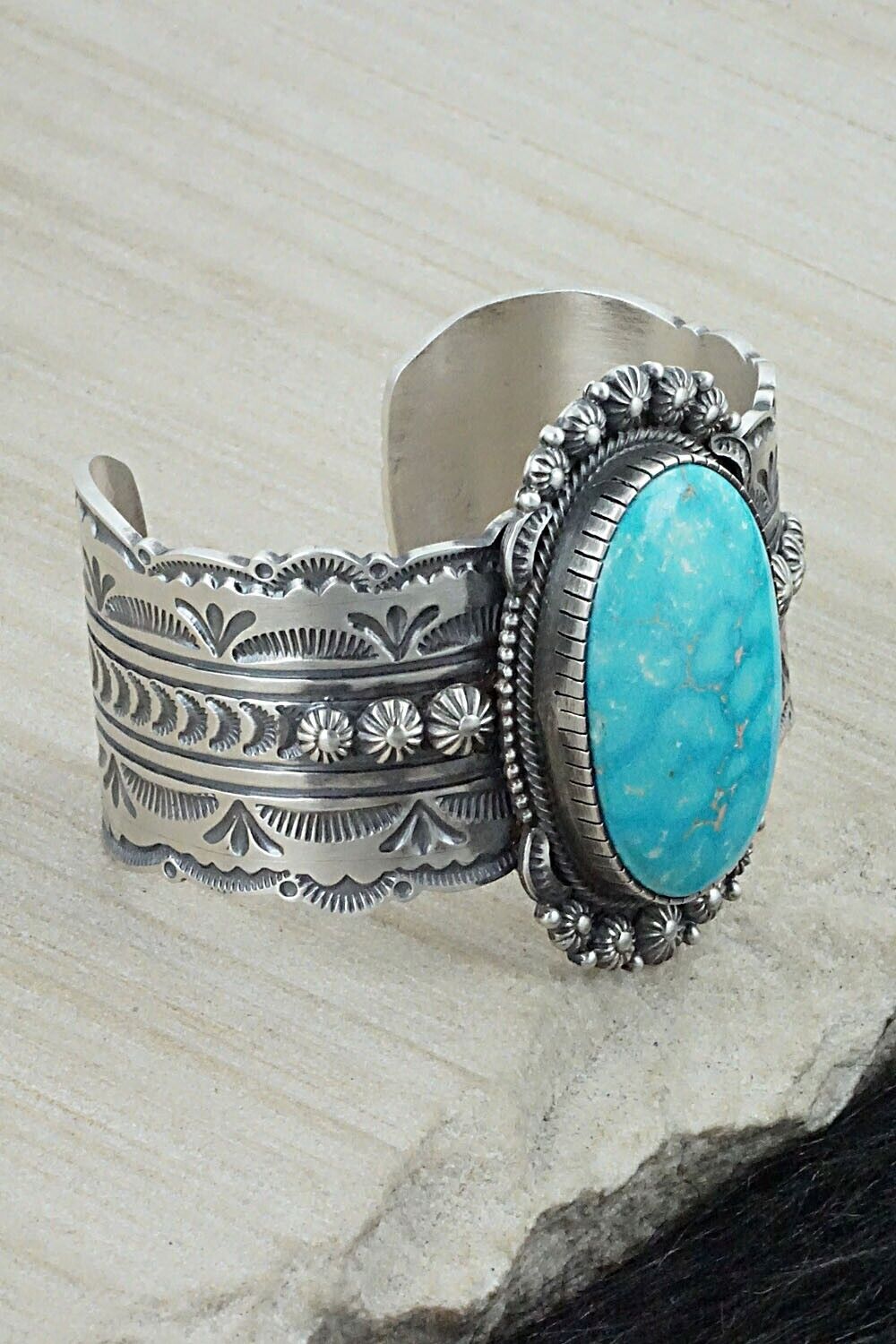 Turquoise & Sterling Silver Bracelet - Bennie Ramone