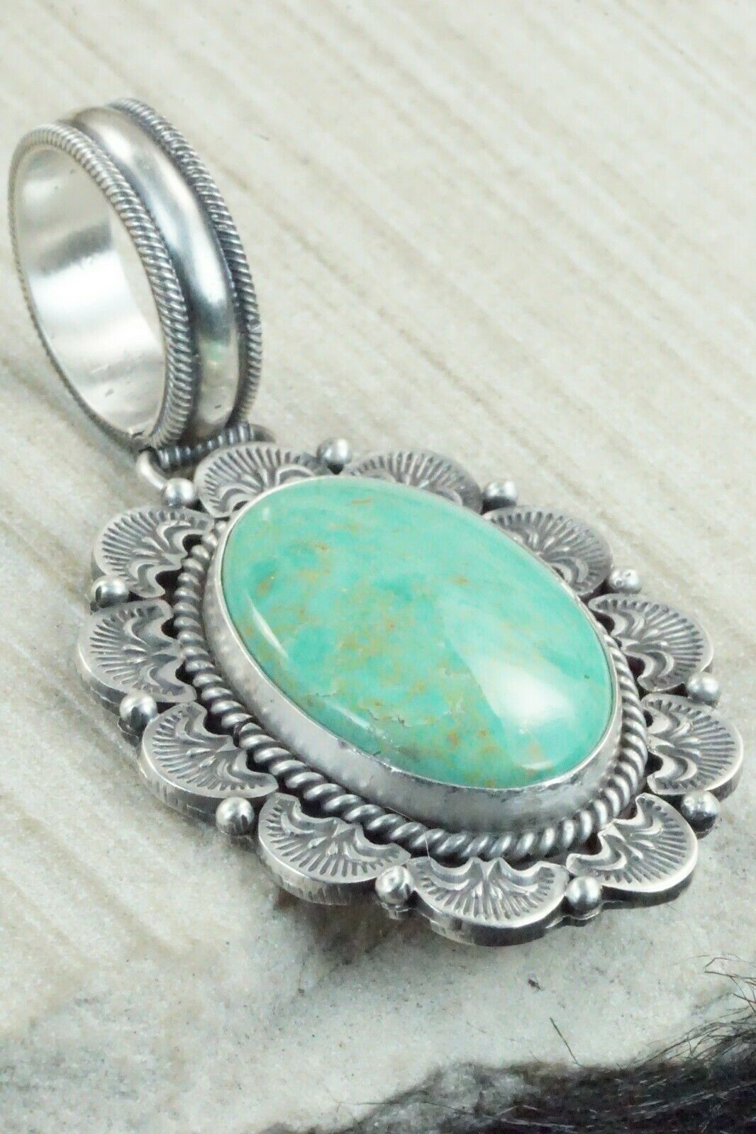 Turquoise and Sterling Silver Pendant - Michael Calladitto