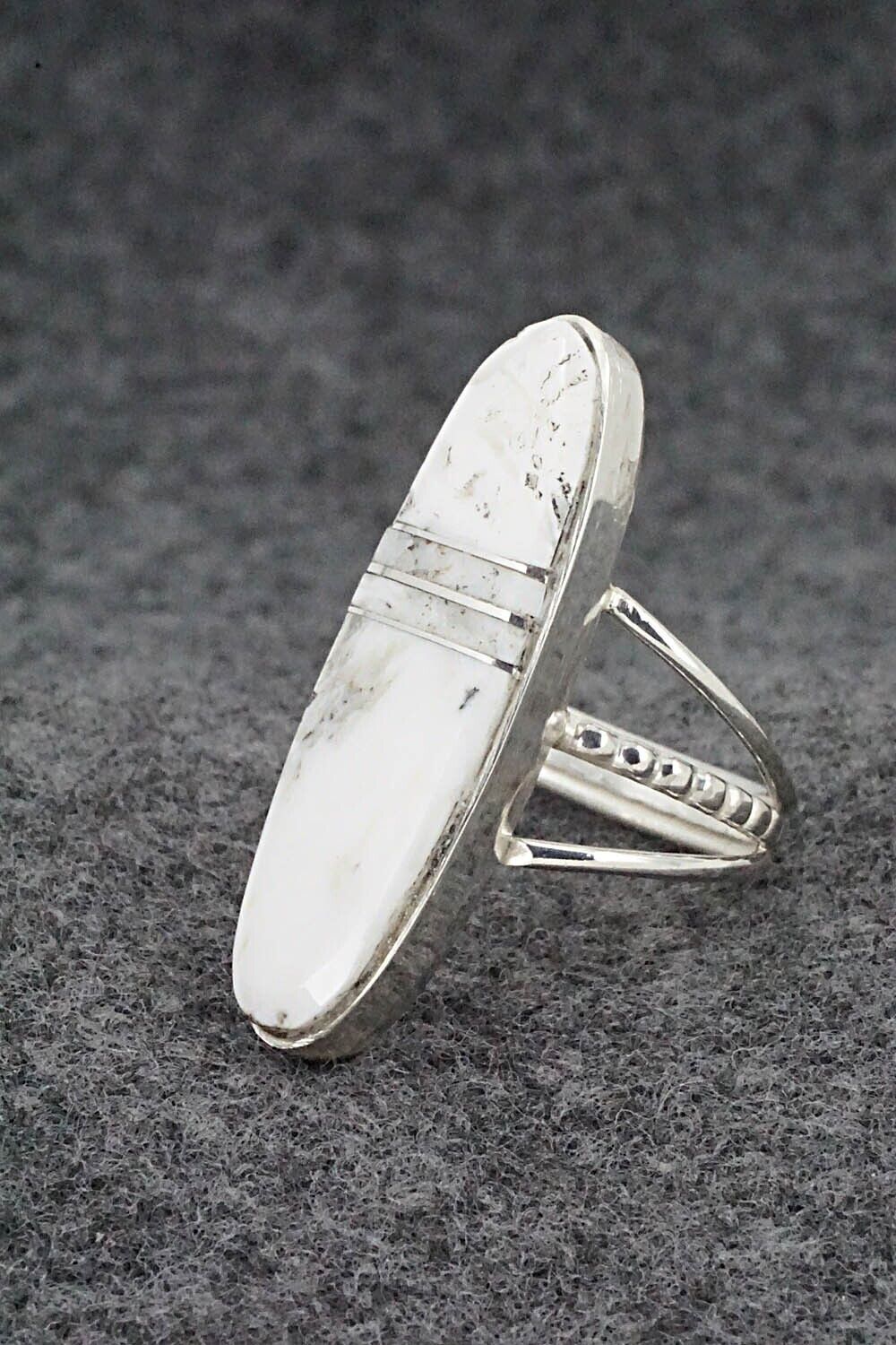 White Buffalo & Sterling Silver Ring - Harold Smith - Size 7.5