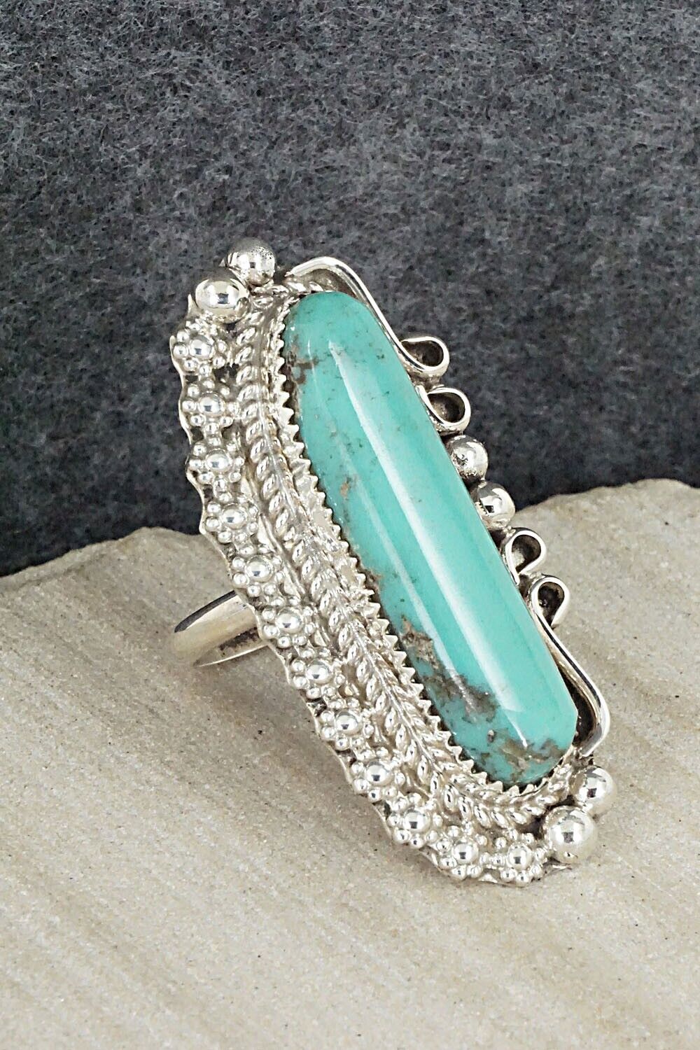 Turquoise & Sterling Silver Ring - Donavan Nez - Size 9