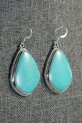 Turquoise & Sterling Silver Earrings - Annie Spencer - Navajo