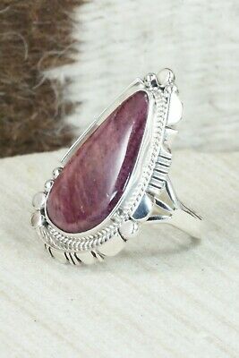 Spiny Oyster & Sterling Silver Ring - Daniel Benally - Size 8
