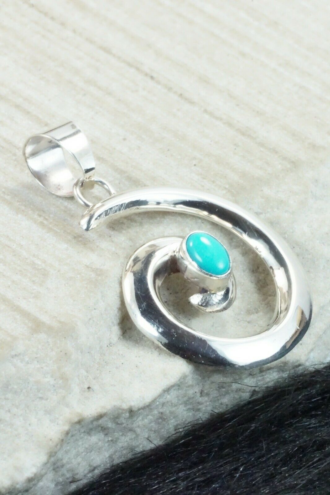 Turquoise & Sterling Silver Pendant - Mildred Parkhurst