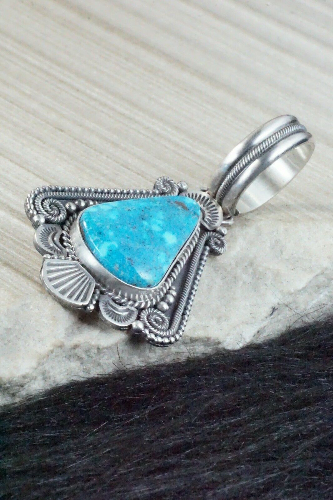 Turquoise & Sterling Silver Pendant - Michael Calladitto