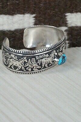 Navajo Turquoise & Sterling Silver Bracelet - Richard Singer