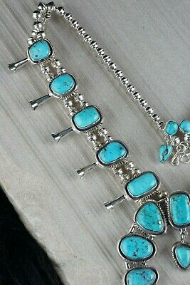 Navajo Turquoise & Sterling Silver Squash Blossom - Mary Ann Spencer - High Lonesome Trading