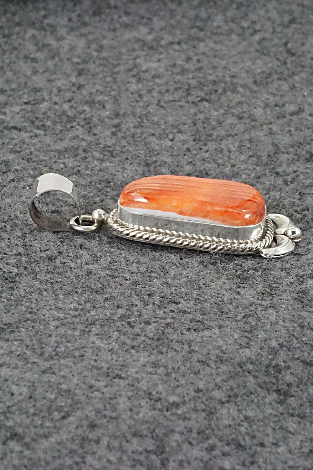 Spiny Oyster and Sterling Silver Pendant - Juanita Long