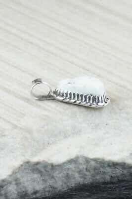 White Buffalo & Sterling Silver Pendant - Alvin Joe