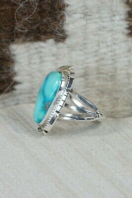 Turquoise & Sterling Silver Ring - Samuel Yellowhair - Size 5.5