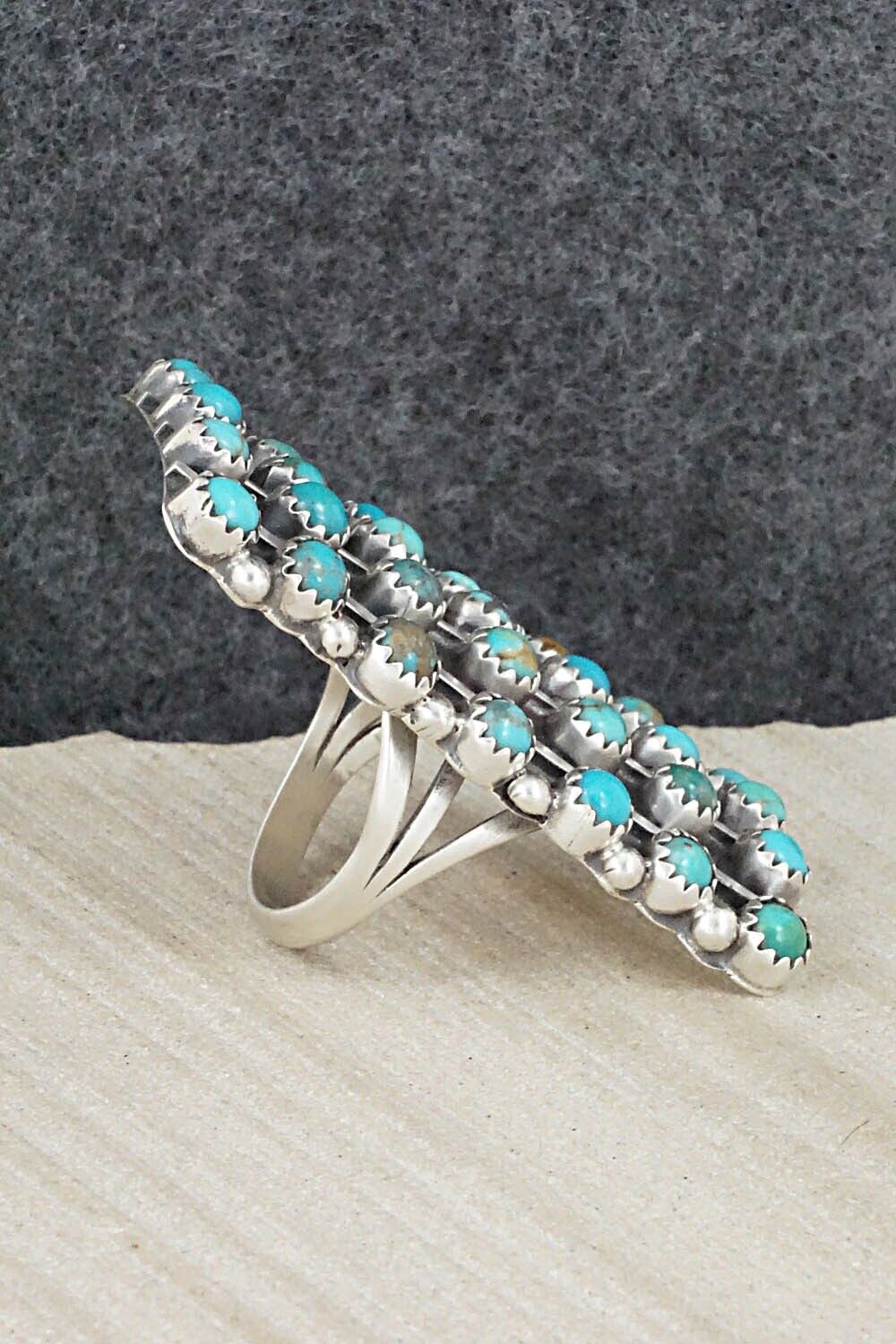 Turquoise & Sterling Silver Ring - Roberta Begay - Size 8