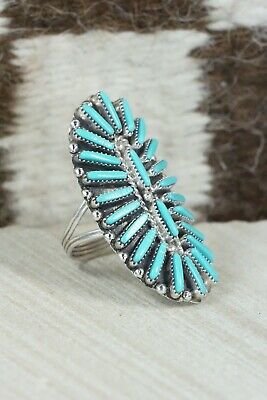 Turquoise & Sterling Silver Ring - Charlie John - Size 8