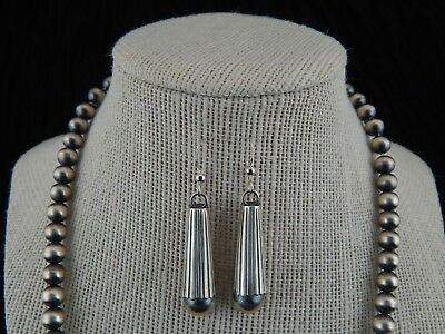 Navajo Sterling Silver Necklace & Earring Set - Geraldine Yazzie - High Lonesome Trading