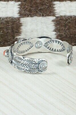 Turquoise, Coral and Sterling Silver Bracelet - Andrew Gordon