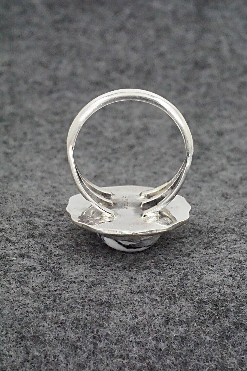 White Buffalo & Sterling Silver Ring - Samuel Yellowhair - Size 8.75