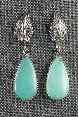 Navajo Turquoise and Sterling Silver Earrings - Annie Spencer - High Lonesome Trading