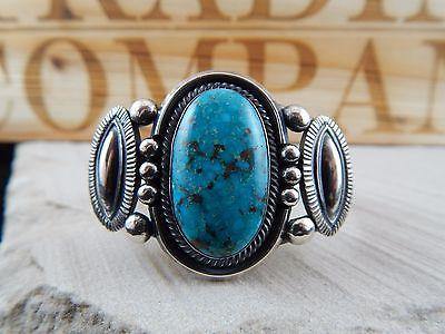 Navajo Turquoise & Sterling Silver Bracelet - Leon Martinez - High Lonesome Trading