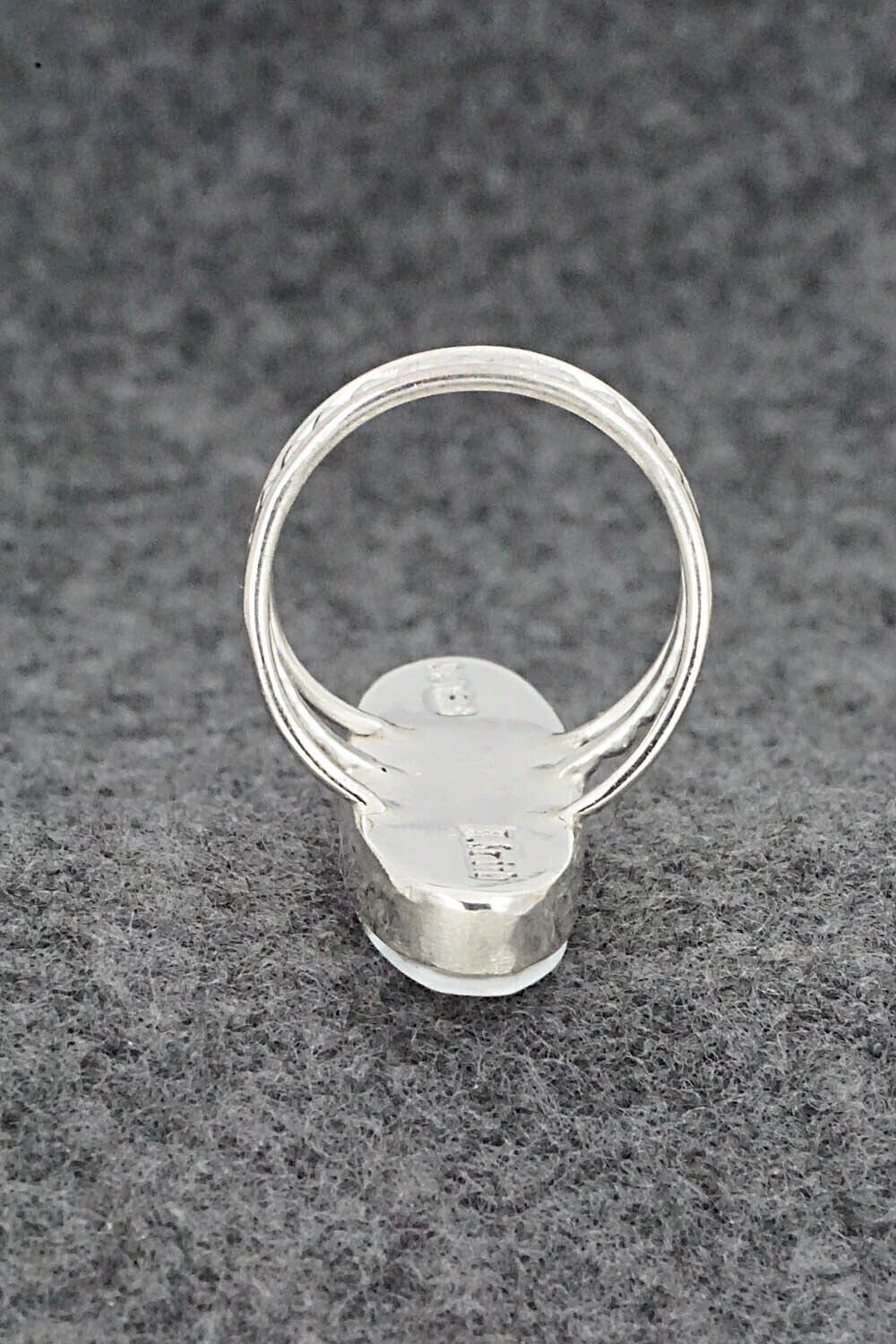 White Buffalo & Sterling Silver Ring - Harold Smith - Size 6.75
