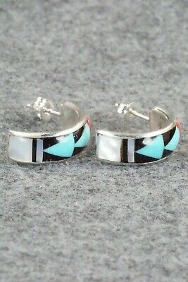 Multi Stone Inlay & Sterling Silver Earrings - Delberta Boone