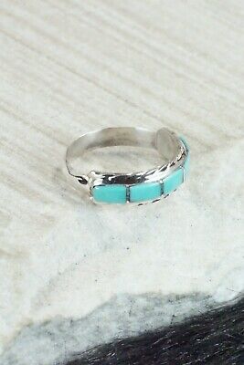 Turquoise & Sterling Silver Ring - Malcom Chavez - Size 9.5