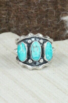 Turquoise & Sterling Silver Ring - Andrew Vandever - Size 6.75