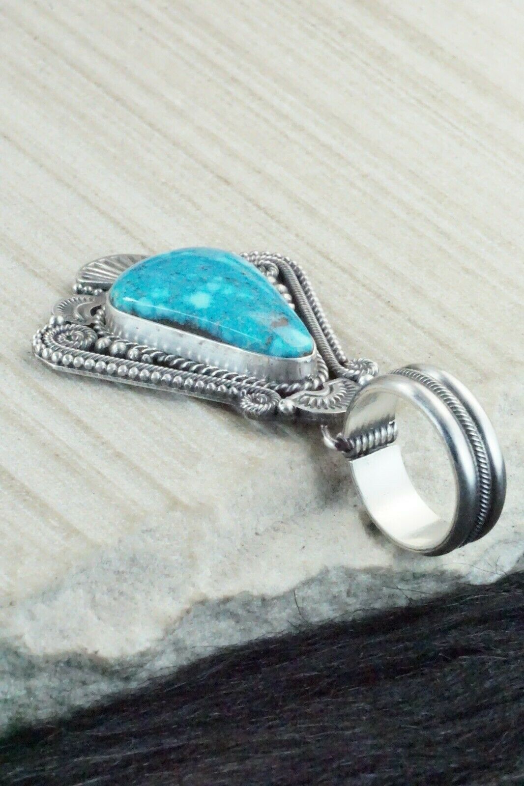 Turquoise & Sterling Silver Pendant - Michael Calladitto