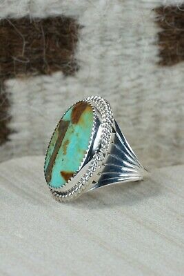 Navajo Turquoise and Sterling Silver Ring - Bobby Platero - 9.5