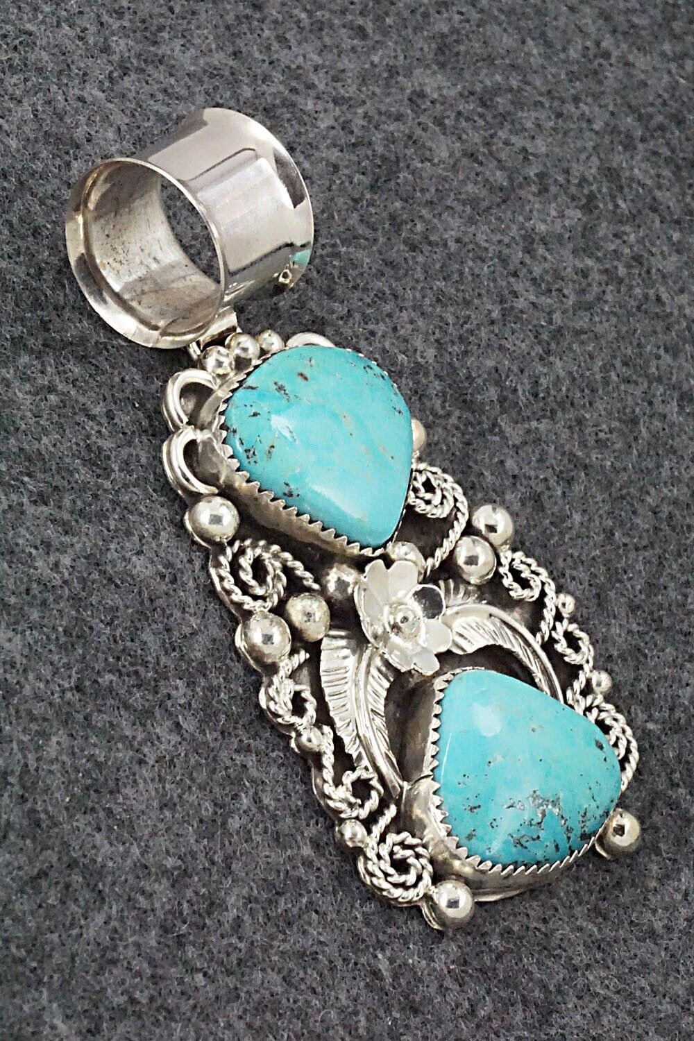 Turquoise & Sterling Silver Pendant - Shirley Largo