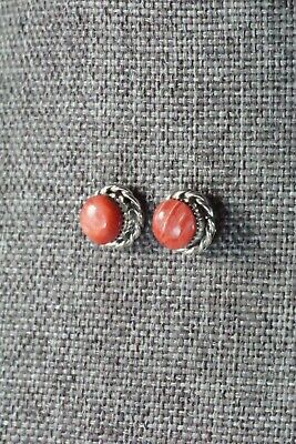 Spiny Oyster and Sterling Silver Earrings - LeAnder Cachini - High Lonesome Trading