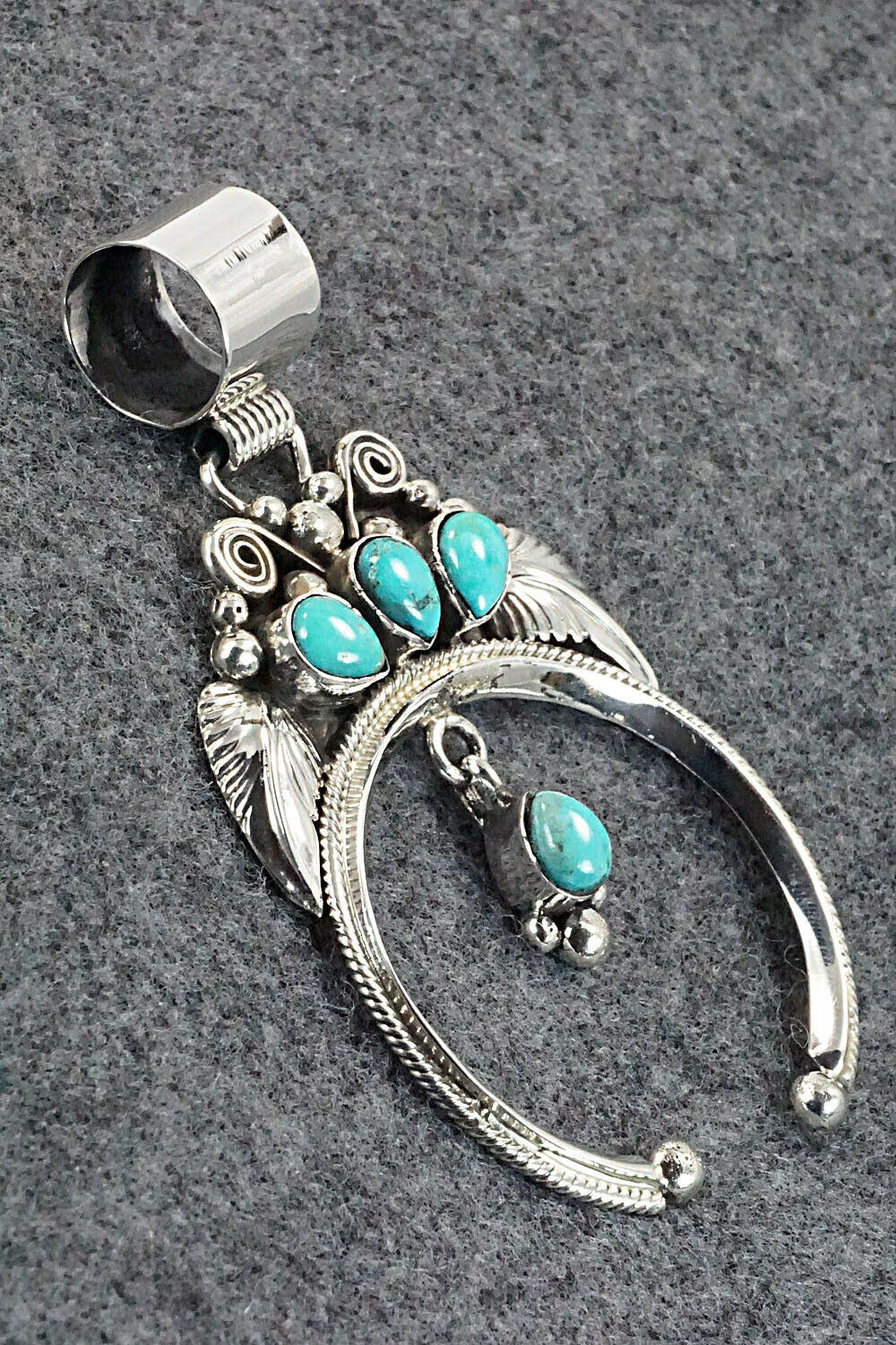 Turquoise and Sterling Silver Naja Pendant - Vernon Johnson
