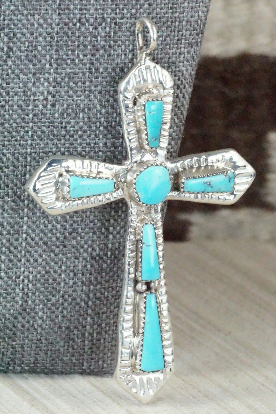 Turquoise & Sterling Silver Pendant - Lupe Leekity - High Lonesome Trading