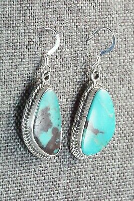 Turquoise & Sterling Silver Earrings - Lee Shorty