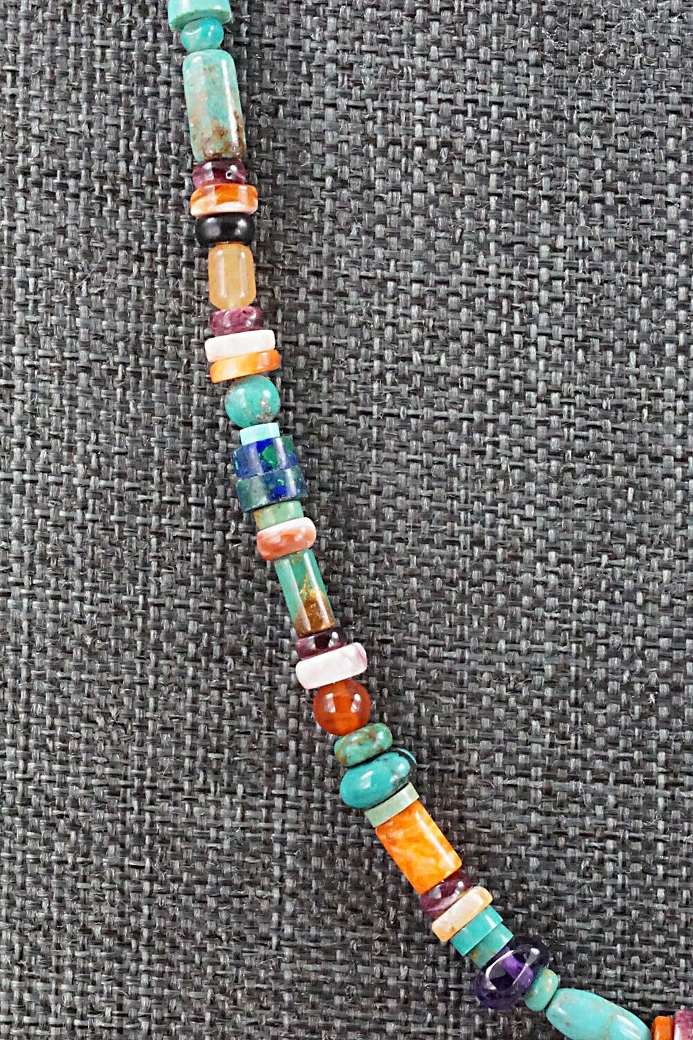 Multi Stone and Sterling Silver Necklace - Helen Tsosie