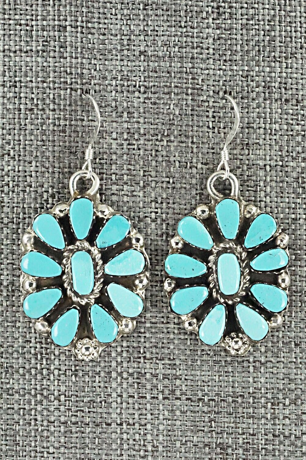 Turquoise & Sterling Silver Pendant and Earrings Set - Evangeline Tsabetsaye