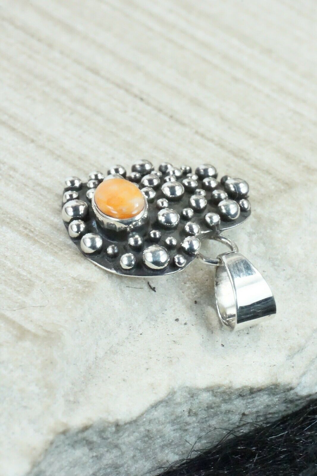 Spiny Oyster & Sterling Silver Pendant - Raymond Coriz