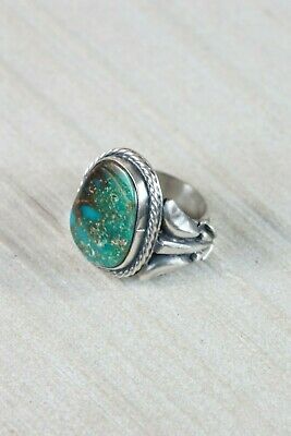 Navajo Turquoise and Sterling Silver Ring - Danny Kenneth - Size 6 - High Lonesome Trading