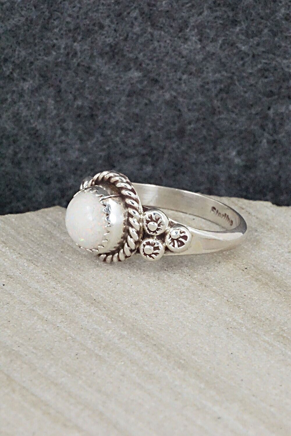 Opalite & Sterling Silver Ring - Freda Martinez - Size 8
