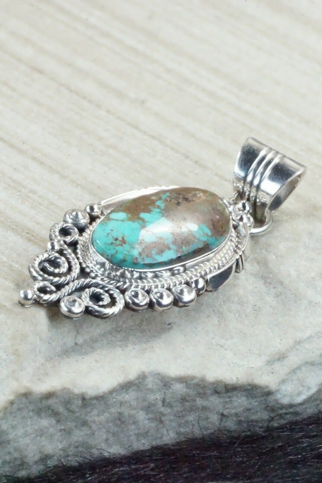 Turquoise and Sterling Silver Pendant - Daniel Benally
