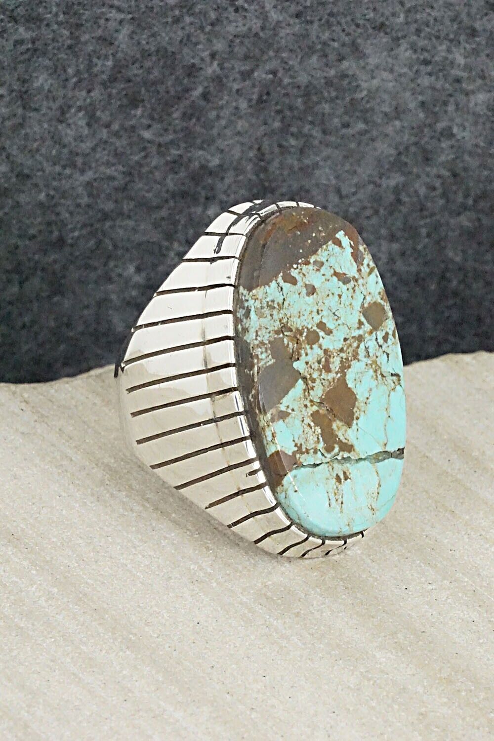 Turquoise & Sterling Silver Ring - Ray Jack - Size 9.5