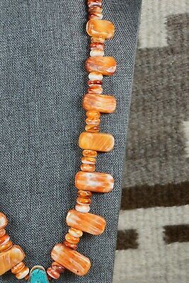 Santo Domingo Spiny Oyster & Turquoise Necklace - Lupe Lovato