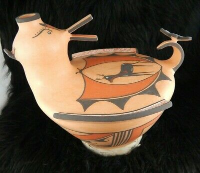 Zuni Duck Pottery - Agnes Peynetsa - Zuni Handmade Pottery - Native American - High Lonesome Trading