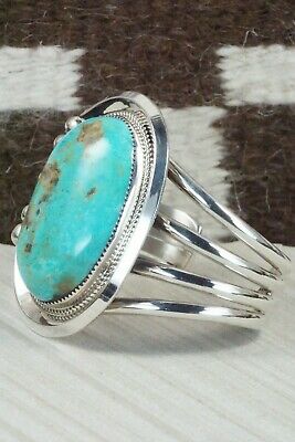 Turquoise & Sterling Silver Bracelet - Leslie Nez